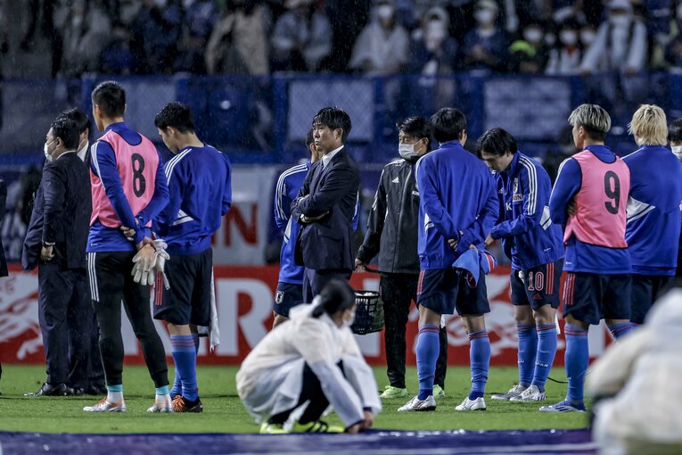 試合後の森保一監督　©Kiichi Matsumoto/JMPA