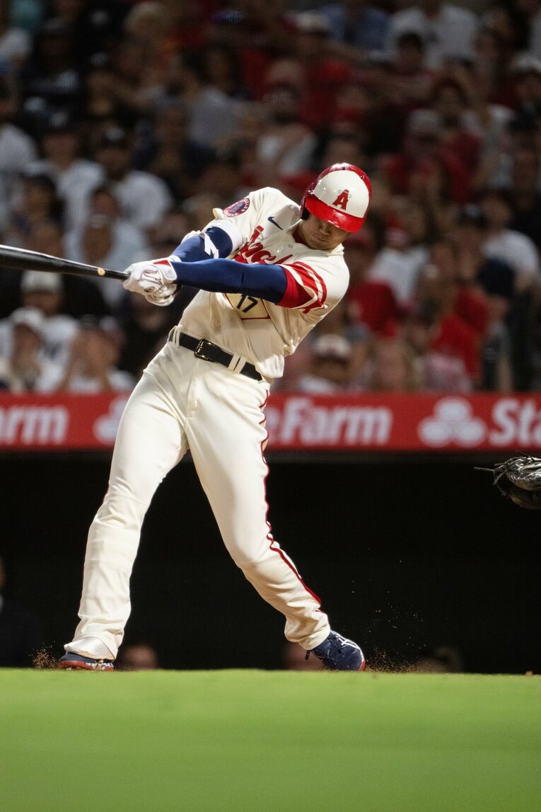 8月31日のヤンキース戦。コールから放った30号3ランの連続写真（6枚目／全11枚）©Nanae Suzuki