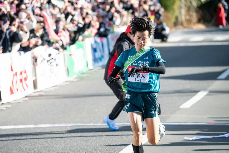 ゴールして区間新と言われ「えっ」と思ったという　©Nanae Suzuki