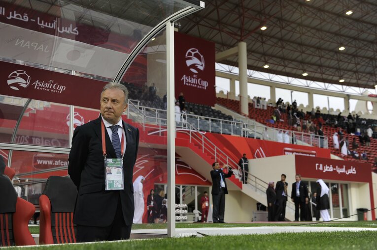 アジアカップで指揮をとるアルベルト・ザッケローニ　©Takuya Sugiyama