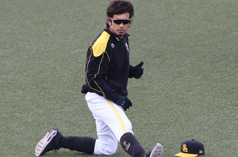 ソフトバンクのC組キャンプ。やはり松田宣浩はムードメーカーになっていた ／ photograph by Kou Hiroo