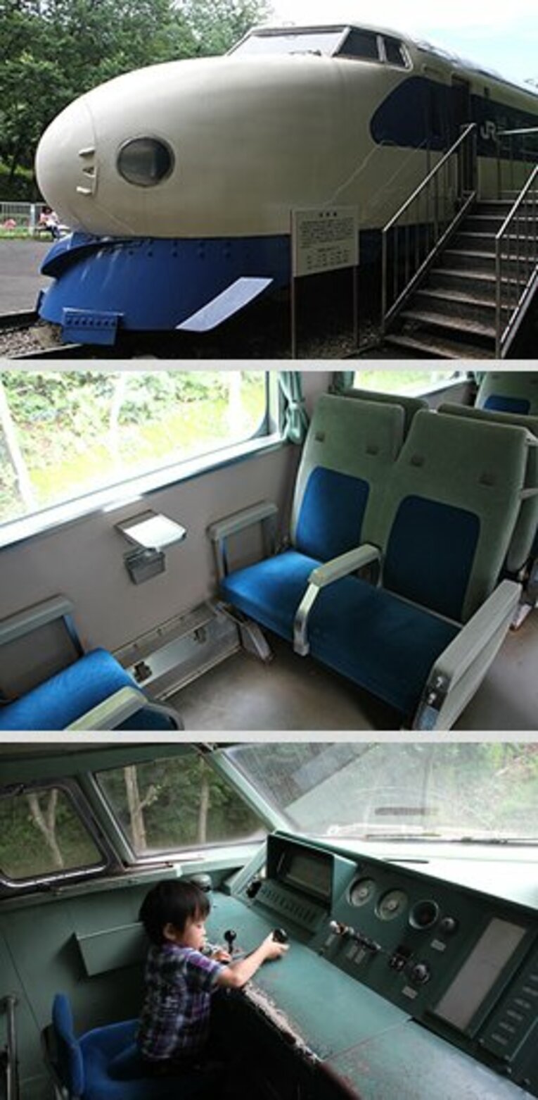 0系新幹線の圧倒的な存在感！　車内のボックス座席も運転席も、そのすべてが懐かしい“夢”の塊だ。