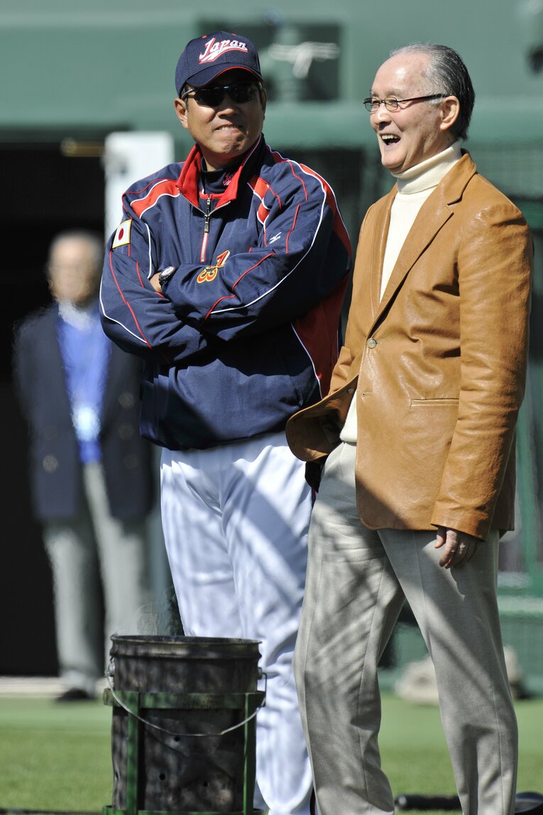 09年WBC開幕前の原監督と長嶋氏　©Hideki Sugiyama