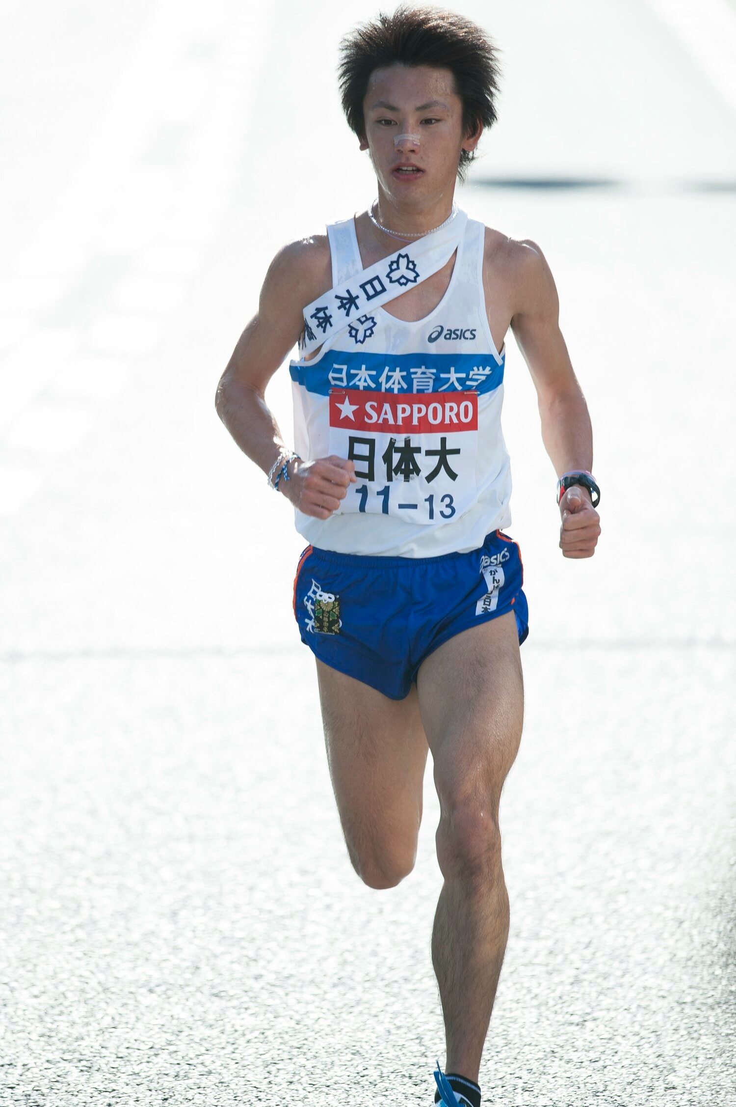 2013年の89回大会、9区に出走した矢野。区間2位の走りで日体大の優勝に貢献した　©Nanae Suzuki