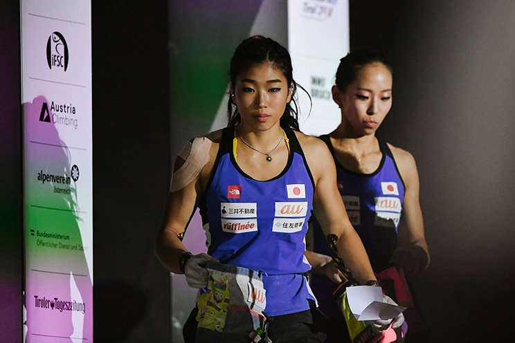 世界選手権ボルダリング女子準決勝(2018/09/14)野中生萌、野口啓代