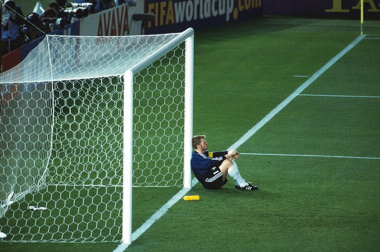 決勝戦で大会初の1試合2失点を喫したカーン。準決勝までに奪われたのは1ゴールのみとドイツ代表を牽引した　©Atsushi Kondo