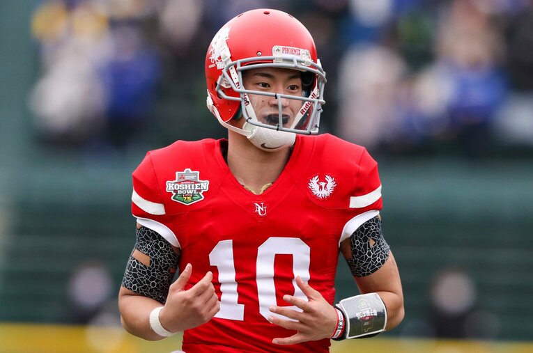 廃部が決定した日大アメフト部が最後の日本一に輝いたのは2017年のこと。この年エースQBを務めたのは、まだ1年生の林大希だった ／ photograph by Naoki Kitagawa