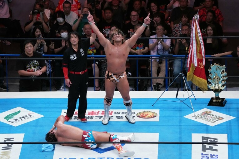 『G1 CLIMAX』初優勝を果たした大岩陵平　©Essei Hara
