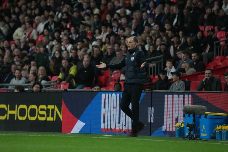 不満げなトゥヘル監督　©Masashi Hara