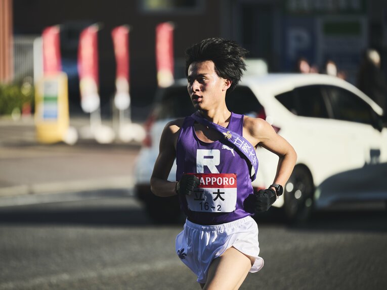 立教大2区を走った國安広人（1年）　©Yuki Suenaga