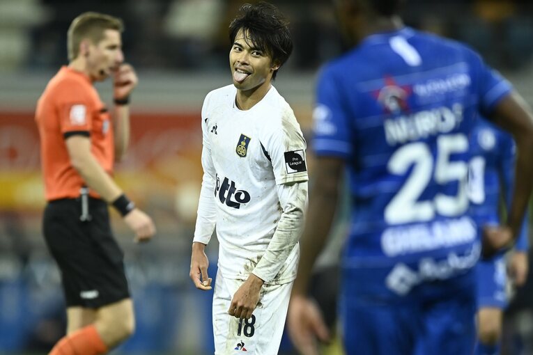 ベルギー1部、ロイヤル・ユニオン・サンジロワーズ時代の三笘（2021年）　©Getty Images