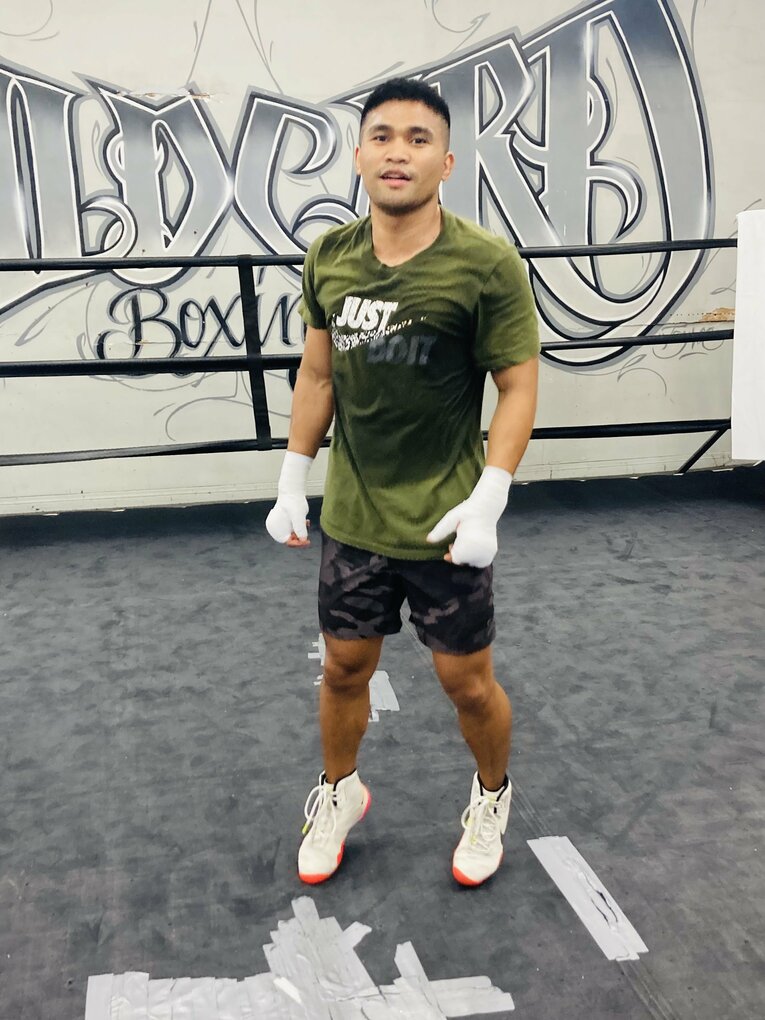 ラスベガスで練習中のマーロン・タパレス　©︎Daisuke Sugiura