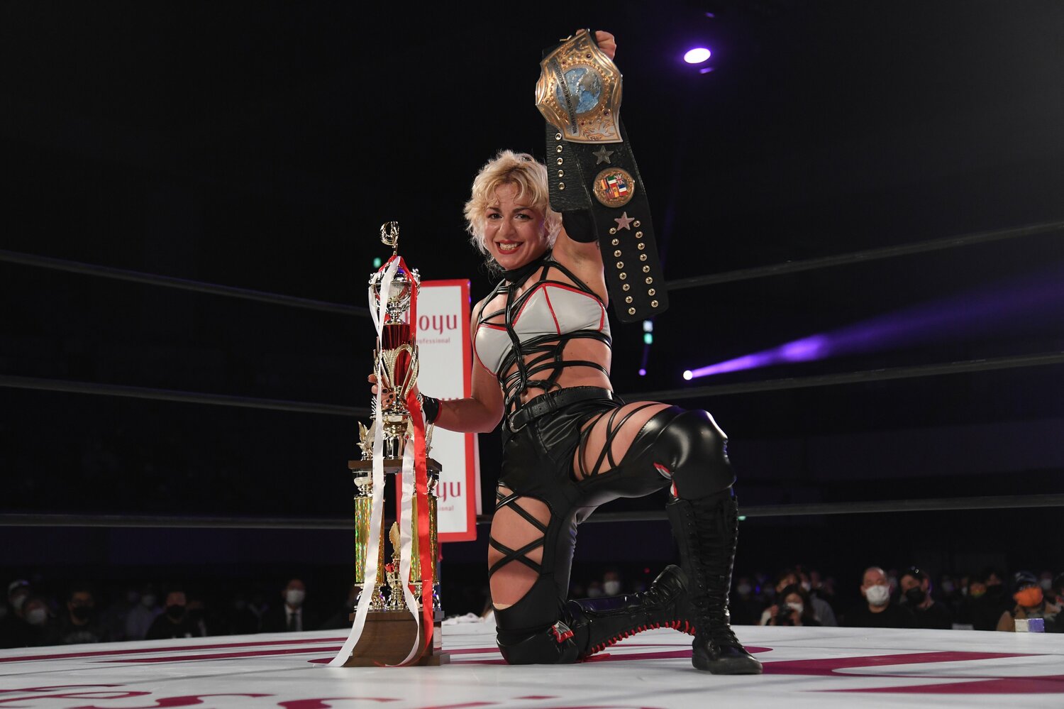 今年1月3日にMIRAIと共にDDMに加入したテクラ。同29日の王座決定戦で白川末奈を破りSWA世界王座を獲得した