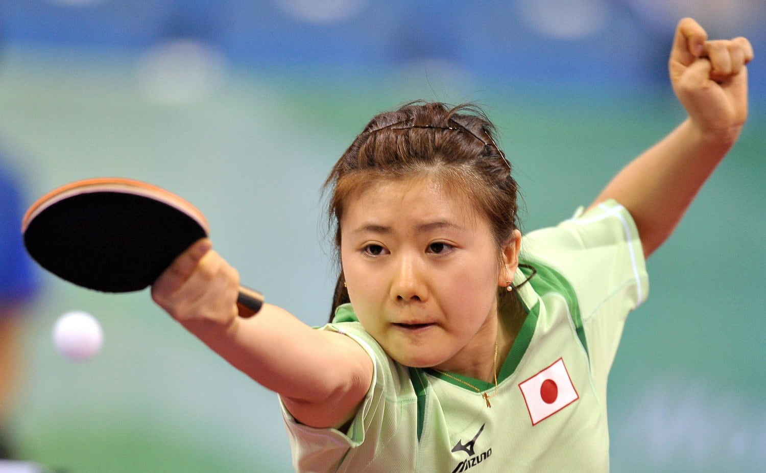 2008年北京五輪の際の福原愛（当時19歳）　©JIJI PRESS