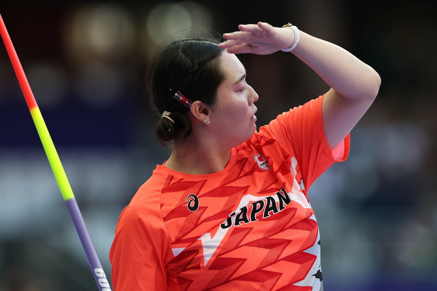 決勝直前の北口榛花。1投目まで「本当の状態」はわからないままだった　©Ryosuke Menju/JMPA