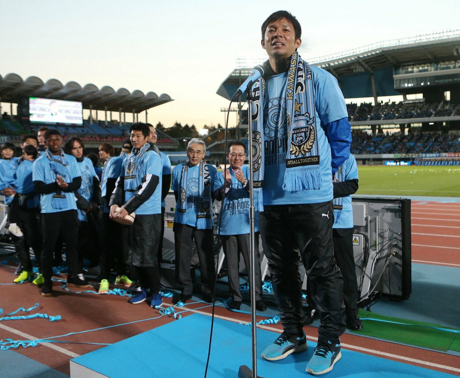 就任1年目で川崎フロンターレをリーグ優勝に導いた　©JIJI PRESS