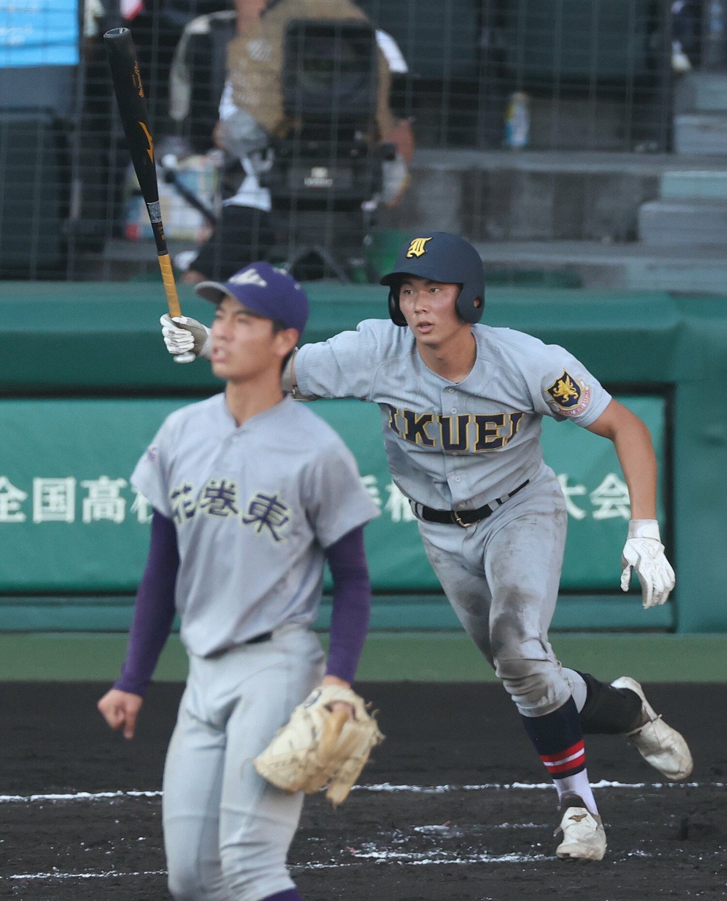 同じく仙台育英の5番打者・尾形。今大会2本のホームランを含む12安打。準々決勝の花巻東戦では4打数3安打で3打点　©JIJI PRESS