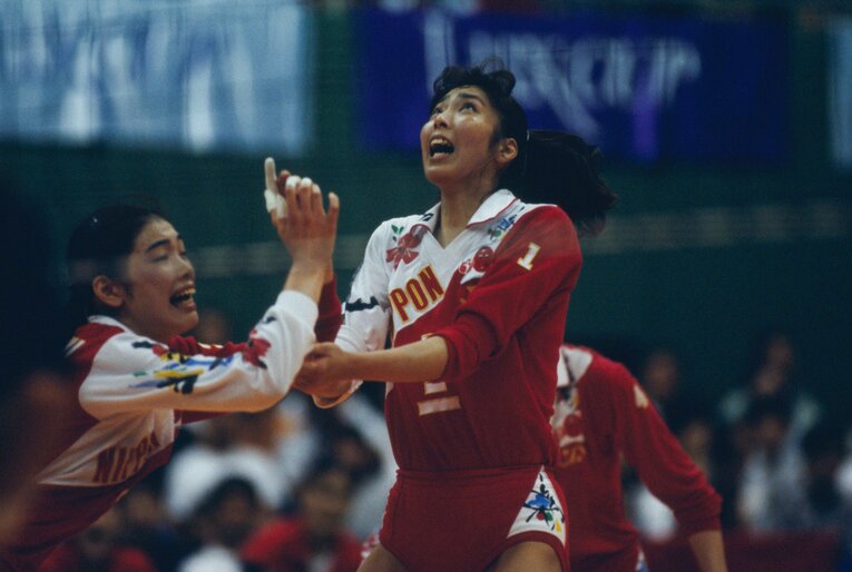 W杯バレーを戦う大林素子（1994年撮影）©Tadashi Shirasawa