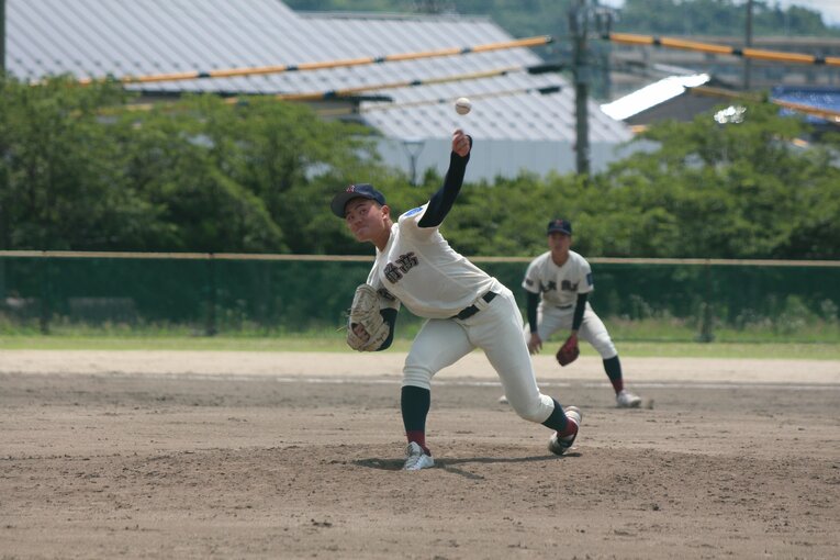 近大附のエース左腕・西平晴人（3年）©Fumi Sawai