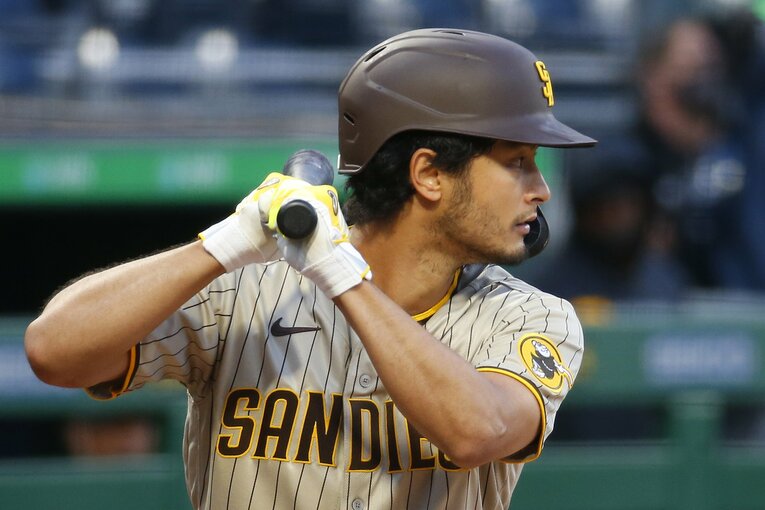 打者ダルビッシュの通算打率は、NPB時代を含め19年までで.111。16年には唯一のHRを記録している（20年のMLBは両リーグともDH制） ©Getty Images