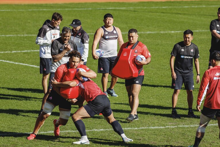 ベン・ガンター、垣永真之介（2023年ラグビーW杯・練習日）　©︎Kiichi Matsumoto
