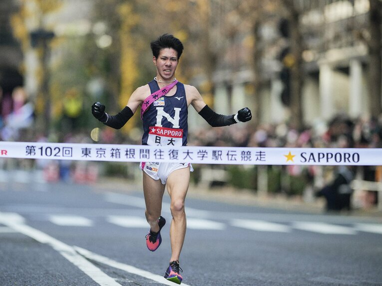 12年ぶりに箱根駅伝のシード権を獲得した日大のアンカー・大仲竜平（4年）　　©Yuki Suenaga