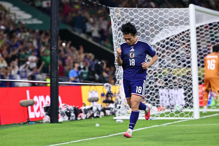自身2ゴール目のセレブレーション　©Ryosuke Menju/JMPA