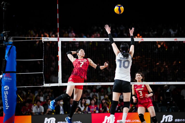 渡邊彩（VNL韓国戦）©︎Volleyball World