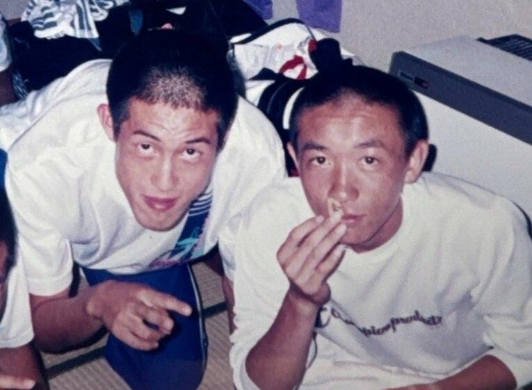 高2の夏合宿での松崎（左）と小嶋／松崎さん提供