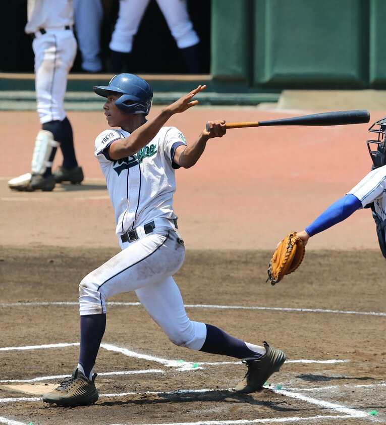 都立葛飾野高時代のブライト健太（写真は2017年7月の東東京大会）　©Sankei Shimbun