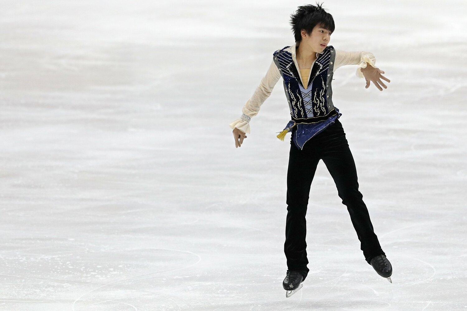 2019年のジュニアGPレイクプラシッド大会で優勝した際の佐藤(当時15歳)