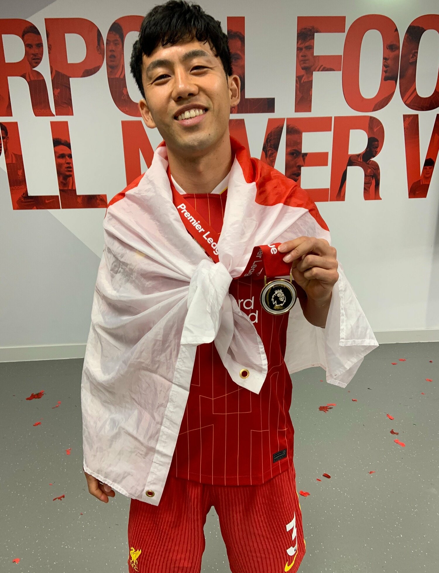 最終節直後に取材に応じてくれた遠藤　©Shinobu Yamanaka