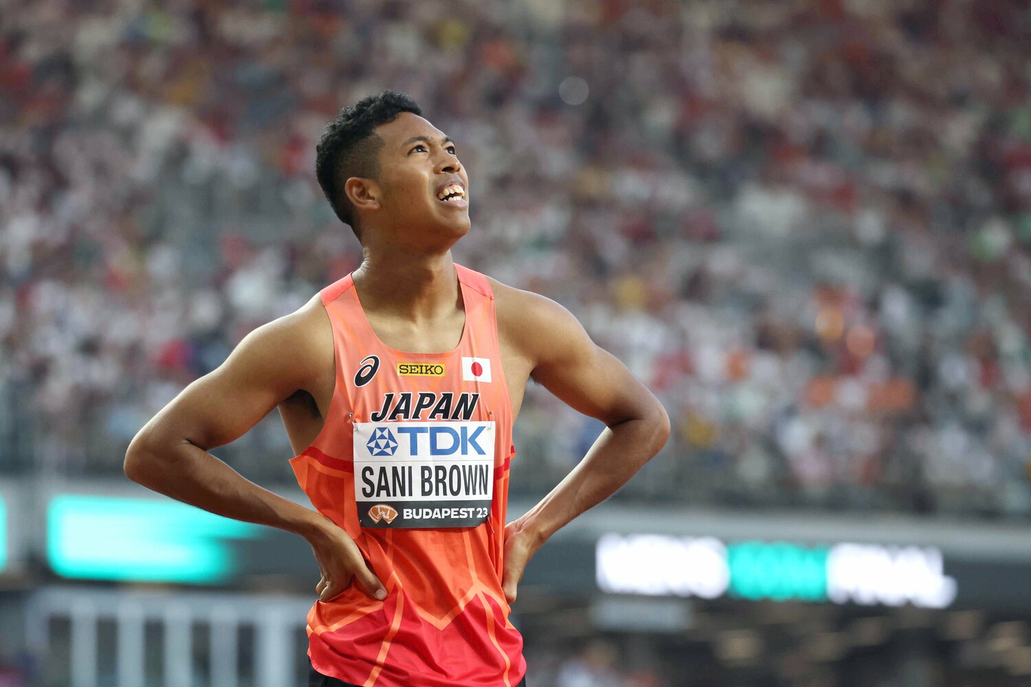 昨年のブダペスト世界陸上では100ｍ6位入賞。一方で「もう一段階ギアを上げないと勝てない」とも　©︎JIJI PRESS