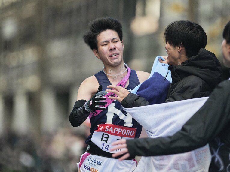 12年ぶりに箱根駅伝のシード権を獲得した日大のアンカー・大仲竜平（4年）　　©Yuki Suenaga