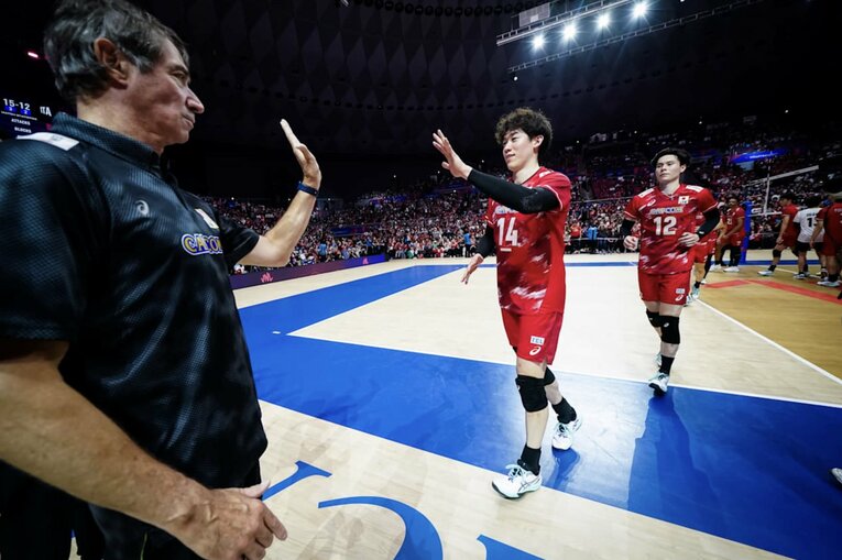 石川祐希（VNLイタリア戦）©Volleyball World