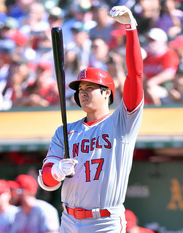 現状最後の出場となった9月3日のアスレチックス戦にて　©JIJI PRESS