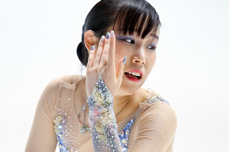 NHK杯で復帰を果たした三原舞依フリーでの表情 ／ photograph by Asami Enomoto