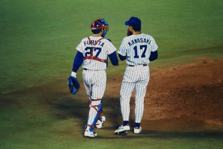 1988年ドラフト1位の川崎憲次郎。故障で苦しんだのちにシュートを覚えて復活、98年には17勝を挙げて最多勝を獲得した　©Kazuaki Nishiyama