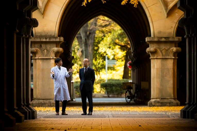 池谷裕二東大教授と渡辺明名人　©Kei Taniguchi