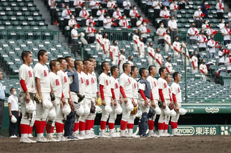 宮崎商が初戦で対戦するはずだった智弁和歌山。準々決勝では石見智翠館に勝利してベスト4に残った ／ photograph by KYODO