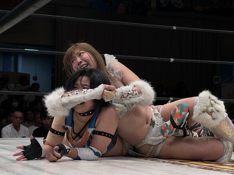 ライバルでありタッグパートナーでもあるMIRAIとの対戦はリーグ戦ベストマッチの一つに選ばれた