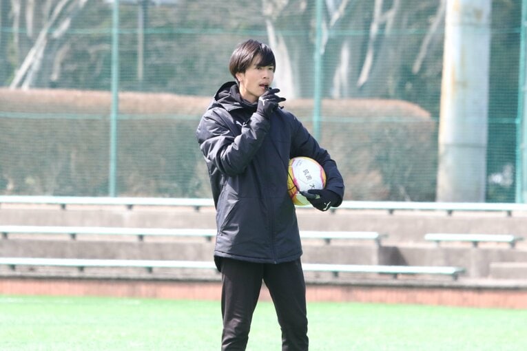 筑波大蹴球部のヘッドコーチに就任した戸田伊吹（4年）©︎Takahito Ando