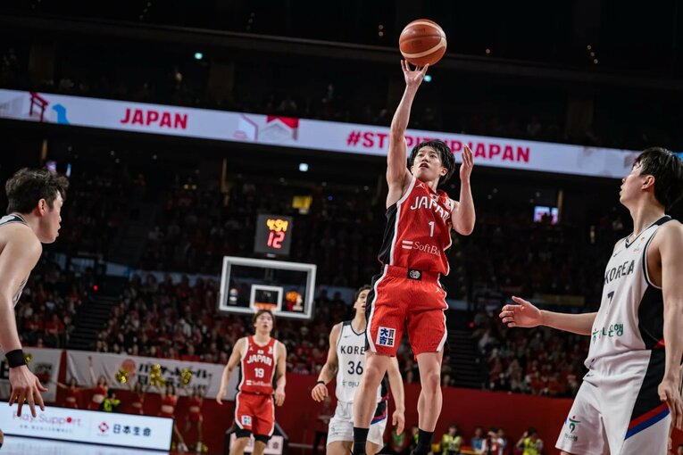 FIBAワールドカップ予選 vs韓国（2026年3月1日）©︎FIBA