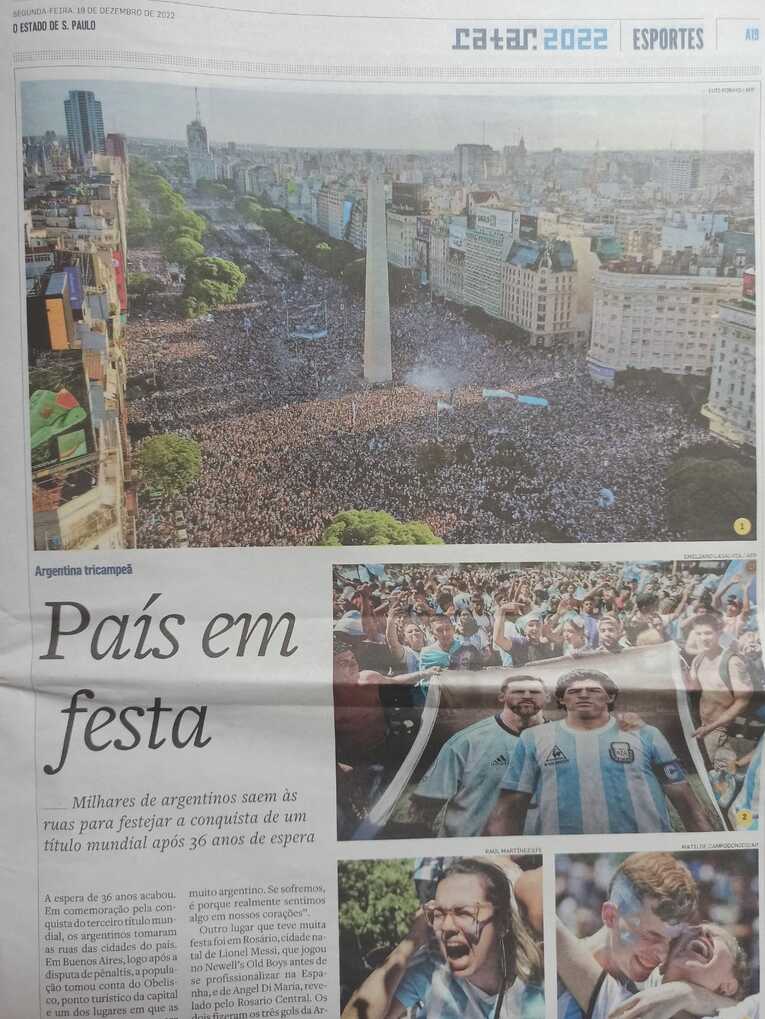 「国中がお祭り騒ぎ」（19日のブラジルの日刊紙「オ・エスタード・デ・サンパウロ」）