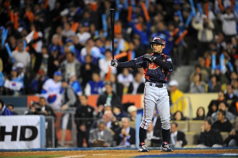 2009年WBCで決勝タイムリーを放ったイチロー　©︎Naoya Sanuki