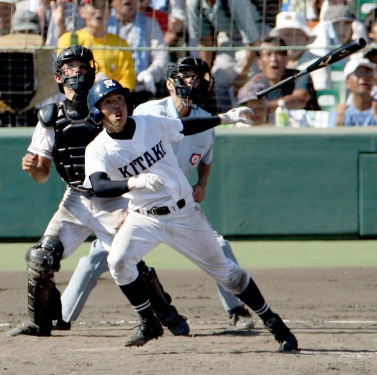 2007年夏の甲子園決勝の8回1死、佐賀北の副島浩史が逆転満塁ホームランを放った。捕手は広陵・小林誠司