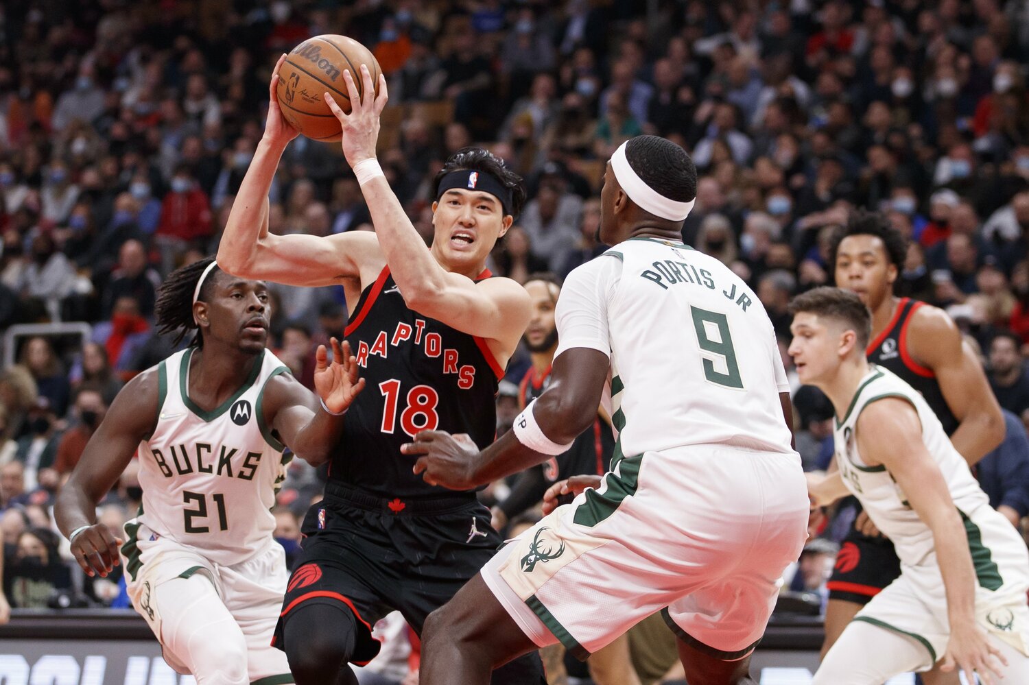 ラプターズ時代の渡邊雄太　©︎Getty Images