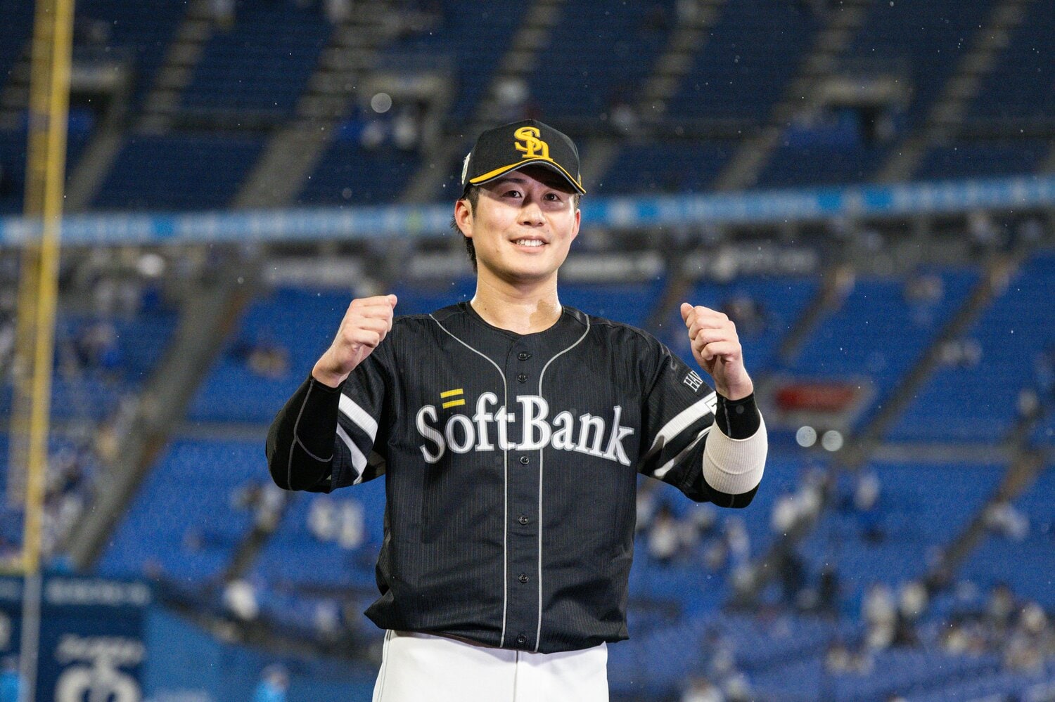 育成ドラフト2位でソフトバンクに入団した川村。今季は打率1割を切っていたが、重要な場面で値千金の活躍をした ©️Nanae Suzuki