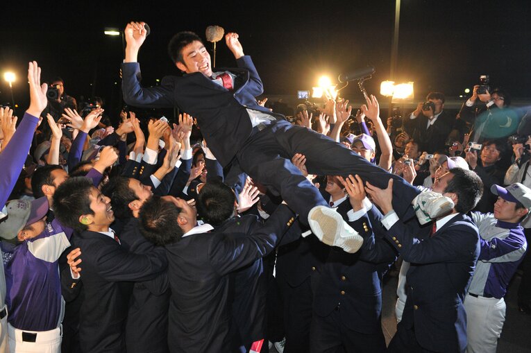 西武1位指名時の菊池雄星　©Sports Graphic Number