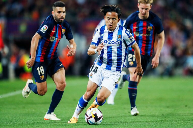 今季9点目！ 久保建英が凄まじい「バルサ撃破ドリブル、ブスケッツ退団・優勝セレモニーが同時に」カメラマンが見た“美しいカンプノウの夜”(57)